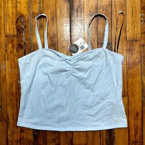 Forever 21 Camisole Top Women Size 1X Light Blue Sweetheart Neck Spaghetti Strap